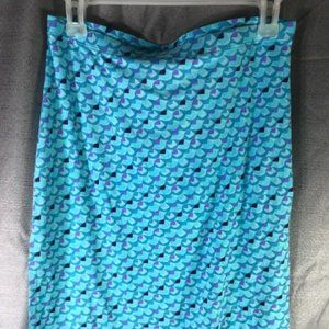 Guess Collection Side Slits Pencil Skirt Blue w/Purple & Black Size S Women